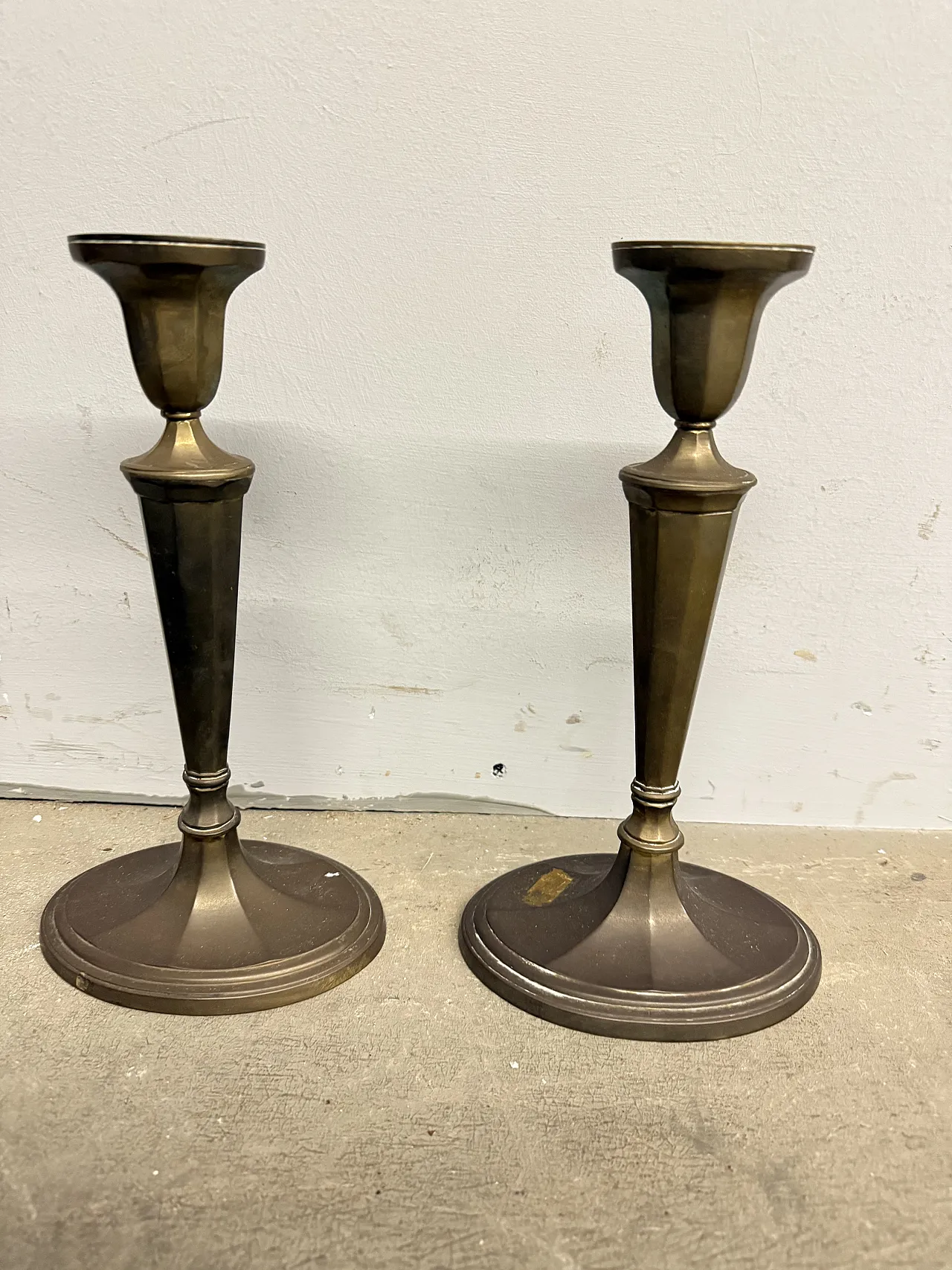 Pair of candelabra candles, Art Decò in bronze, 1940 1
