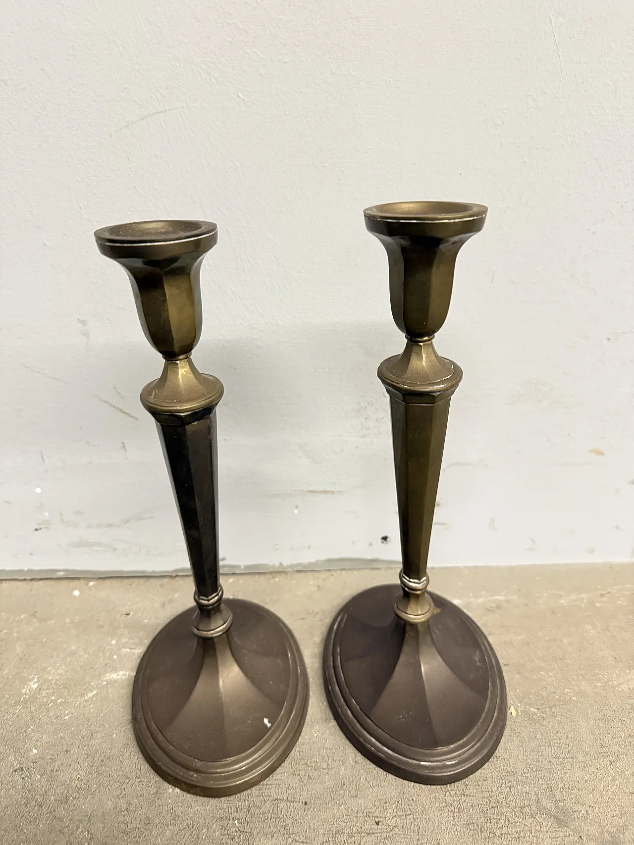 Pair of candelabra candles, Art Decò in bronze, 1940 4