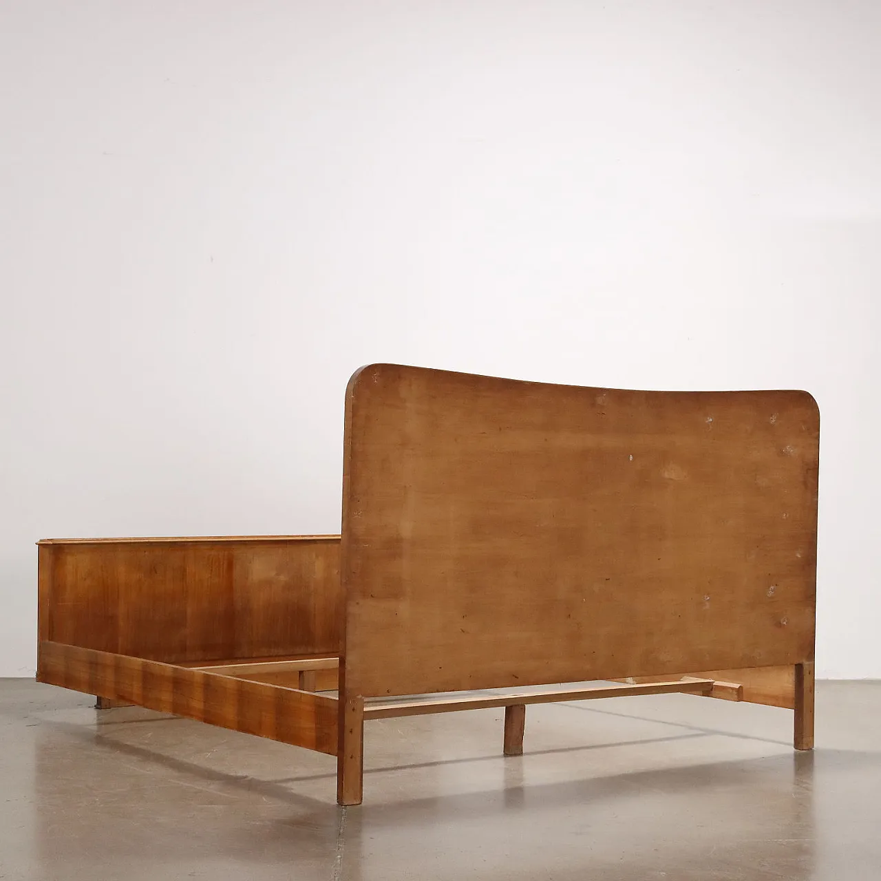 Letto in radica di noce impiallacciato, metà '900 7