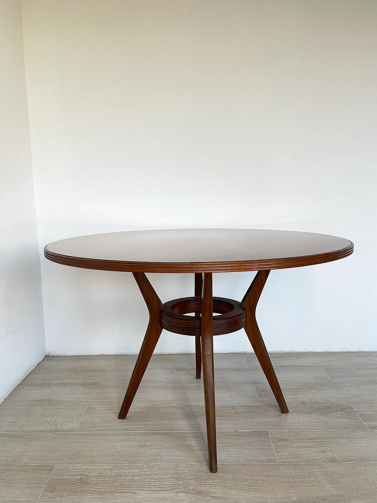 Tavolo da pranzo Cantu con top di vetro, anni '50 1