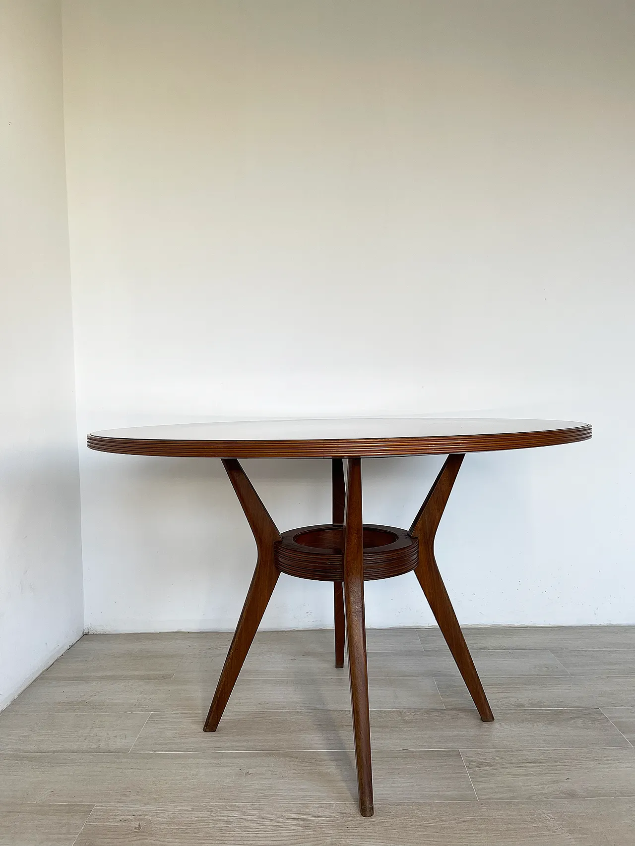 Tavolo da pranzo Cantu con top di vetro, anni '50 2
