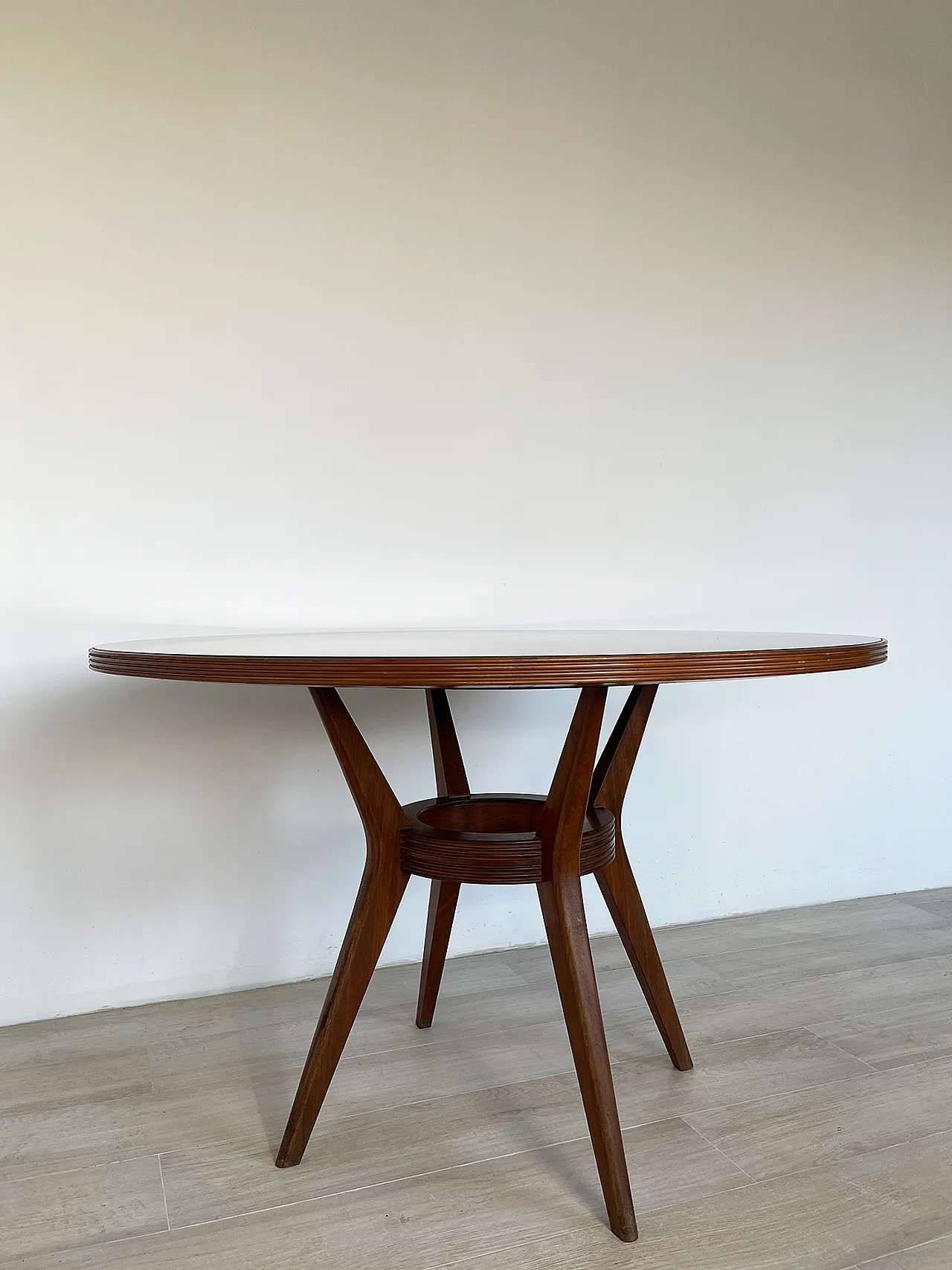 Tavolo da pranzo Cantu con top di vetro, anni '50 4