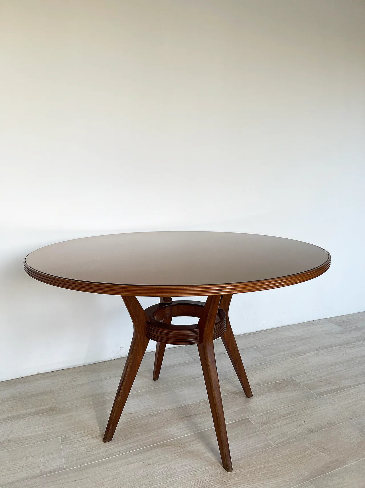 Tavolo da pranzo Cantu con top di vetro, anni '50 5
