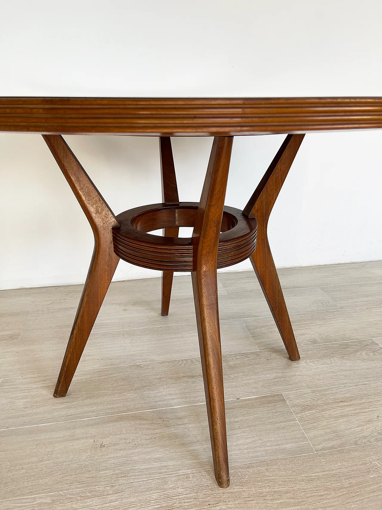 Tavolo da pranzo Cantu con top di vetro, anni '50 9