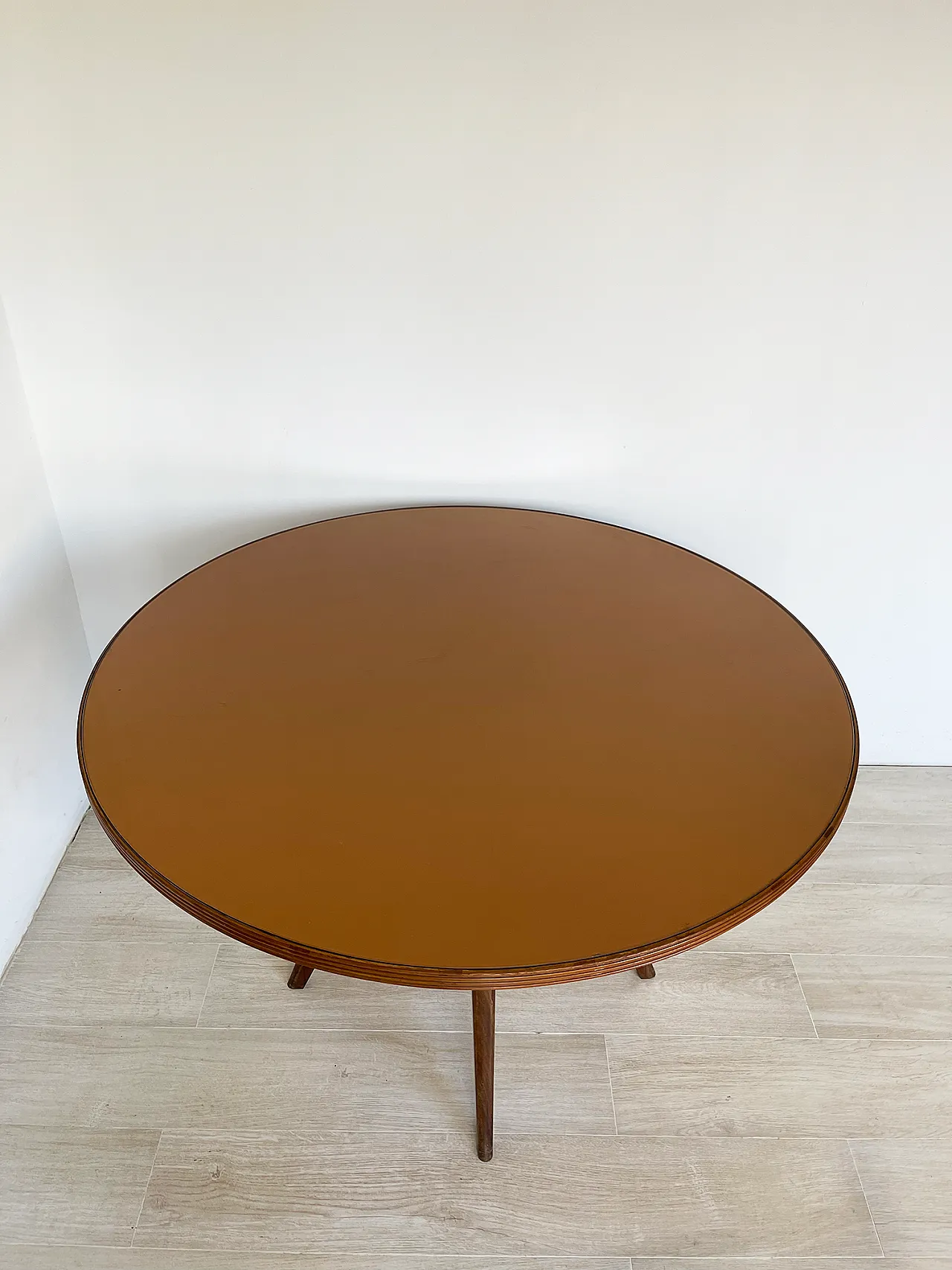 Tavolo da pranzo Cantu con top di vetro, anni '50 10
