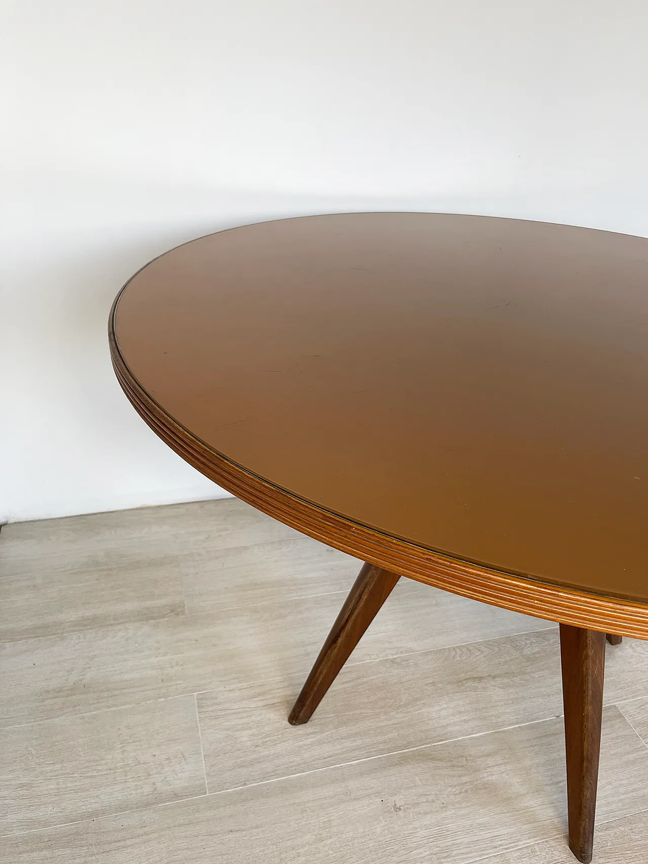 Tavolo da pranzo Cantu con top di vetro, anni '50 14