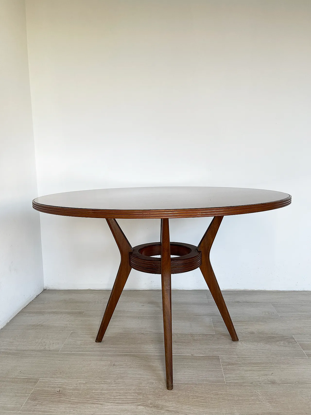 Tavolo da pranzo Cantu con top di vetro, anni '50 20