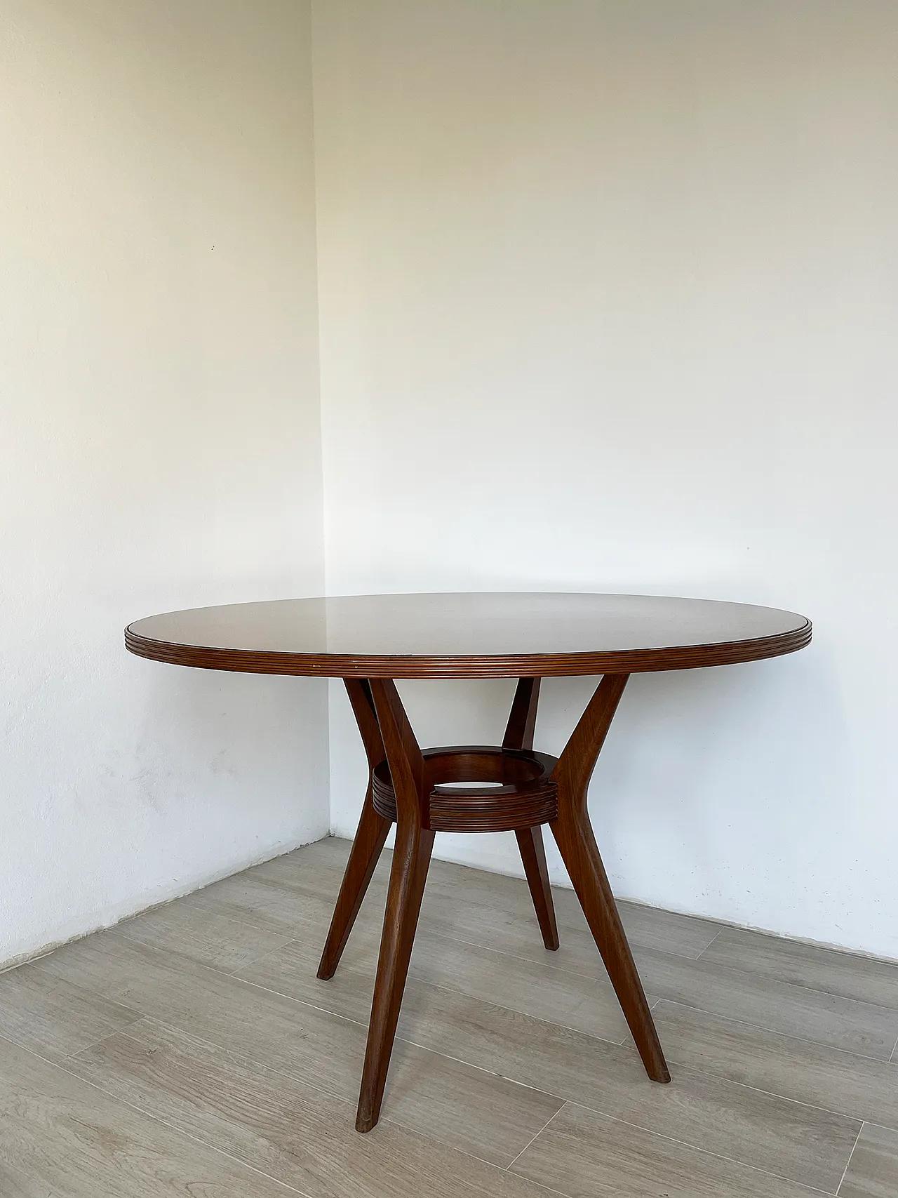 Tavolo da pranzo Cantu con top di vetro, anni '50 23