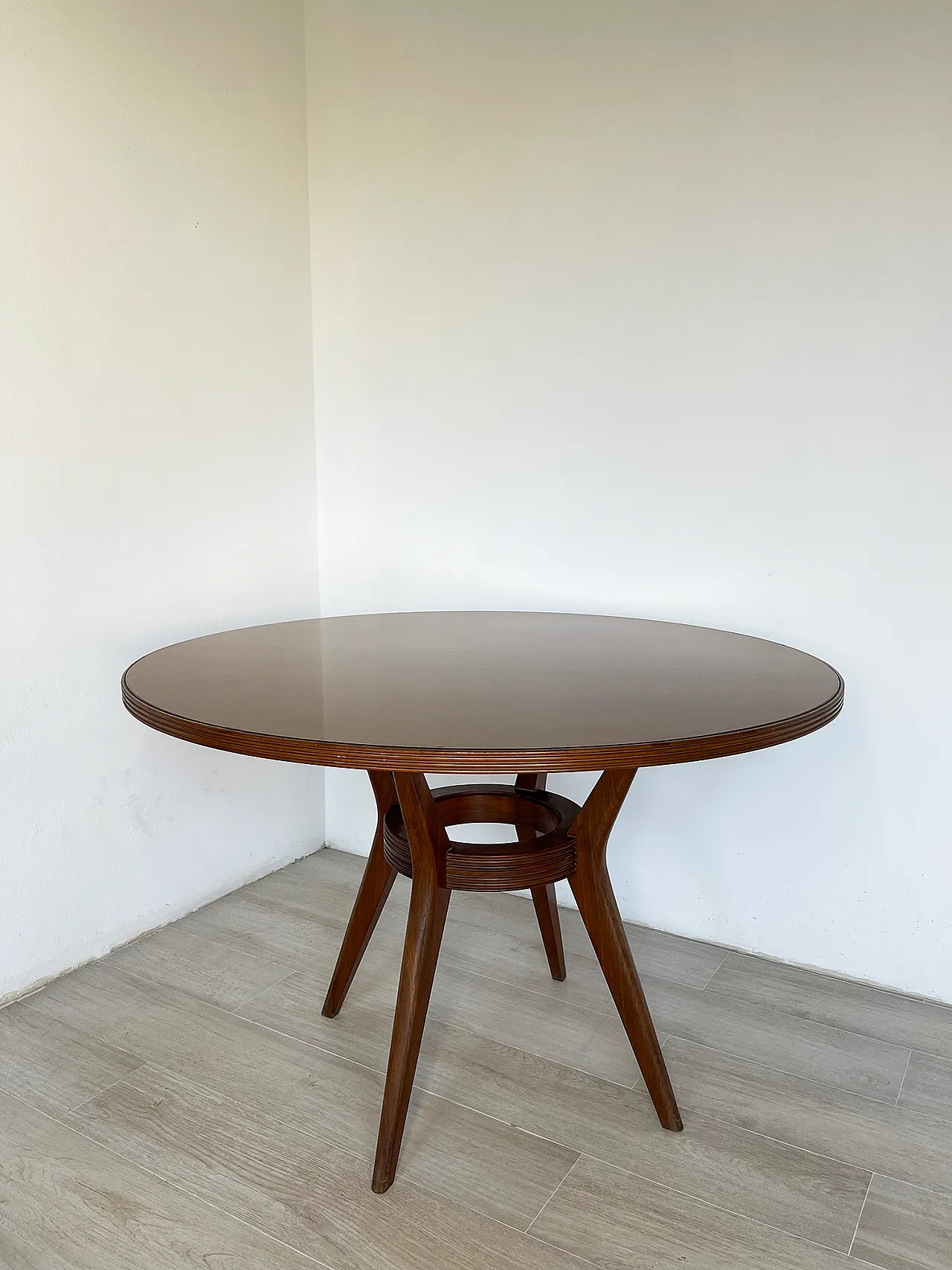 Tavolo da pranzo Cantu con top di vetro, anni '50 24