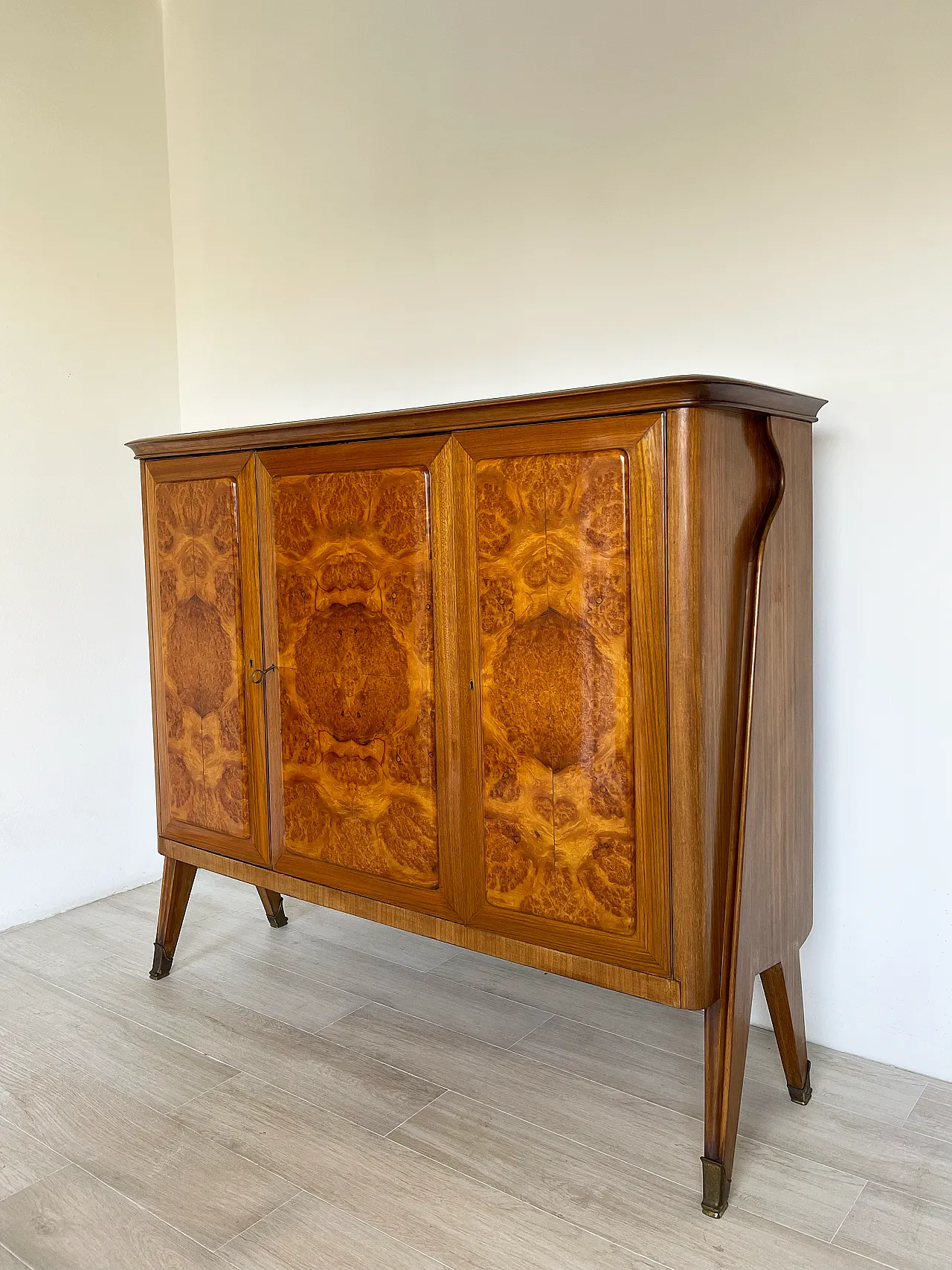 Mid-century Cantu burl walnut by AB Vighizzolo mobili , 60s 2