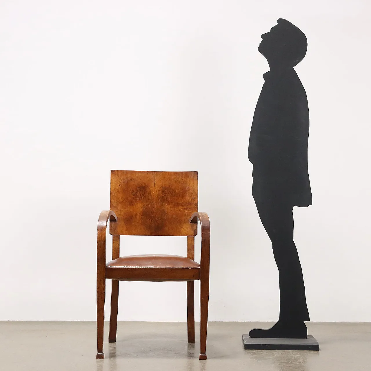 Sedia in radica di faggio impiallacciata, anni '40 2