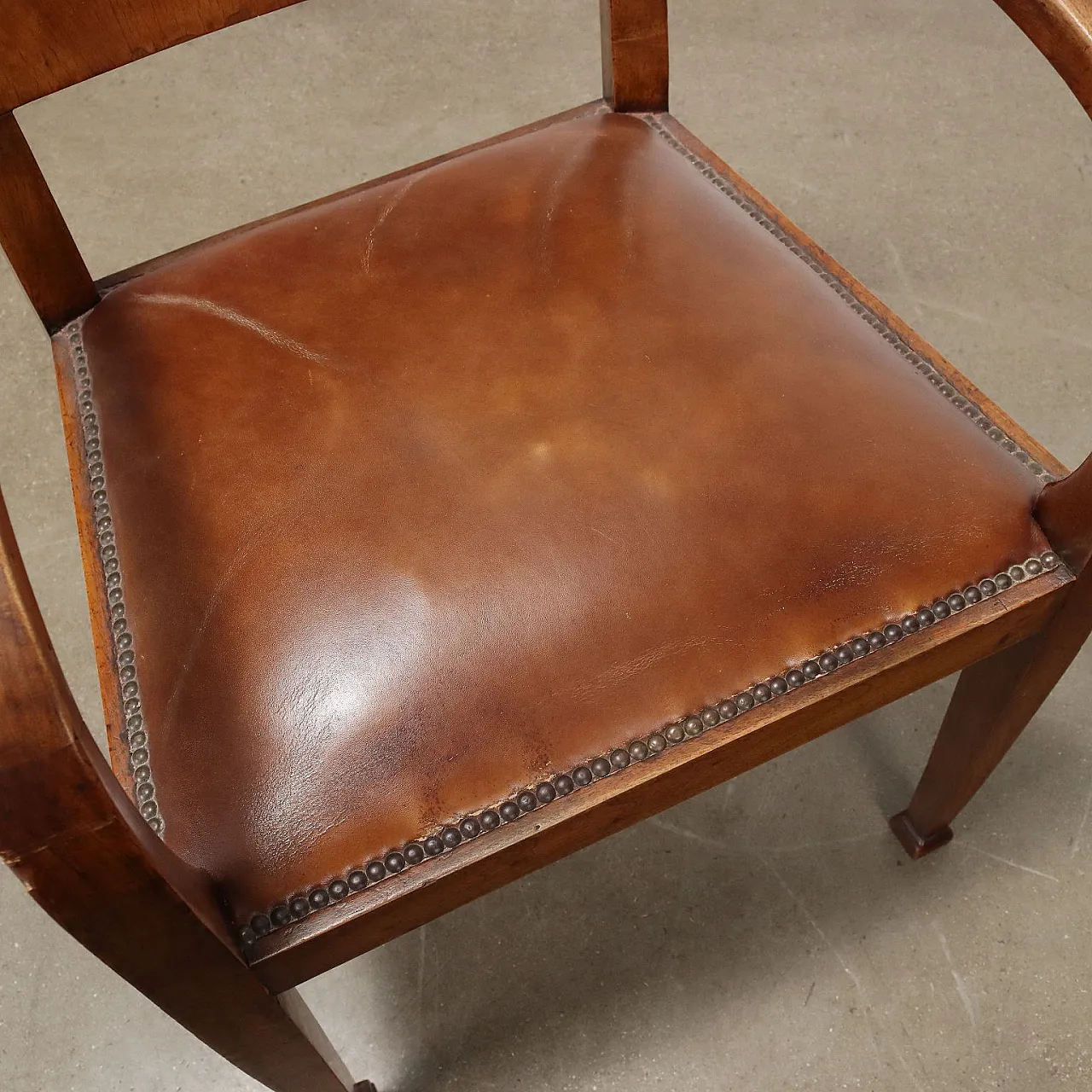 Sedia in radica di faggio impiallacciata, anni '40 5