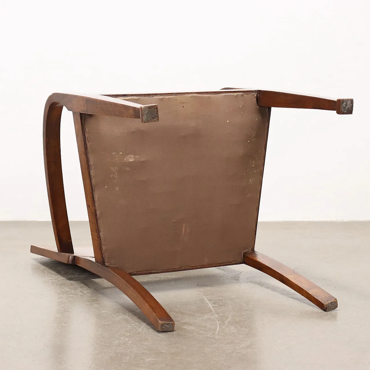 Sedia in radica di faggio impiallacciata, anni '40 8