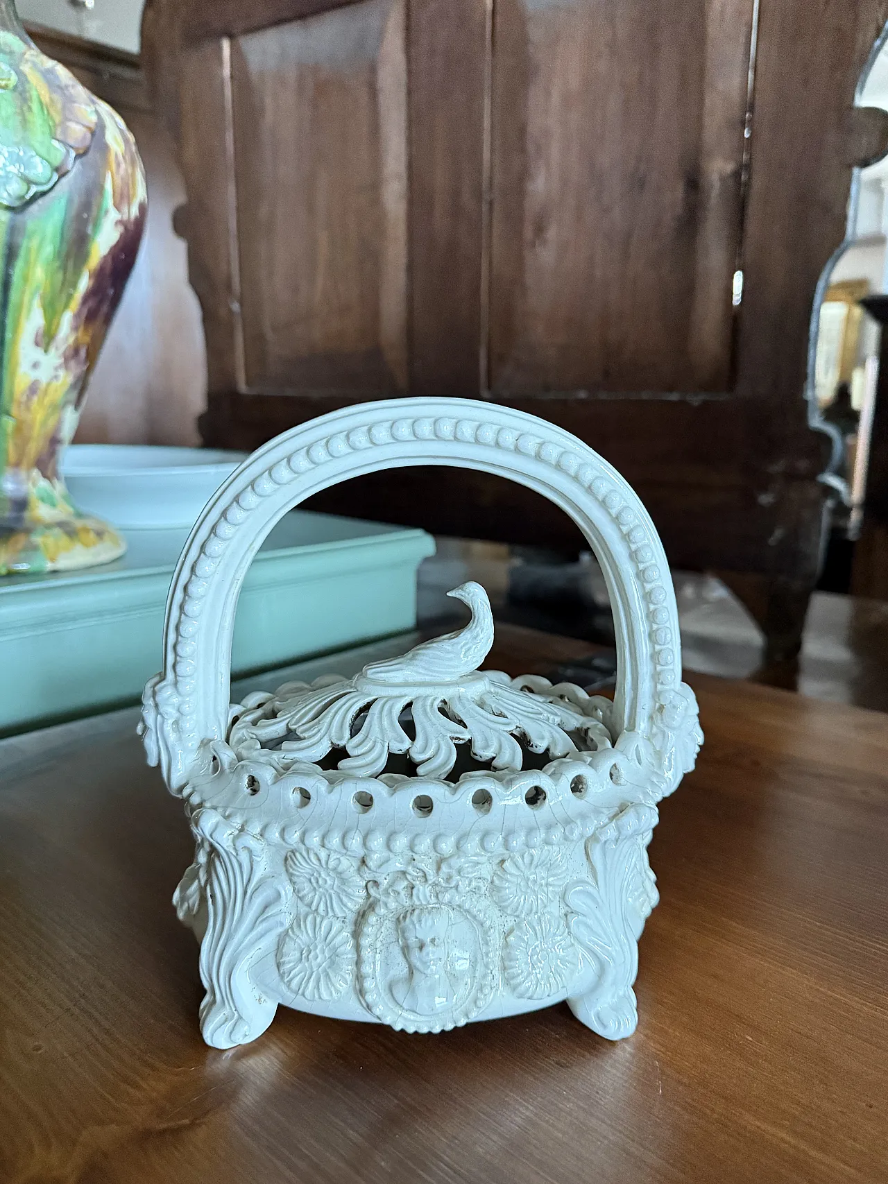 White enameled ceramic water heat, 19th century 2