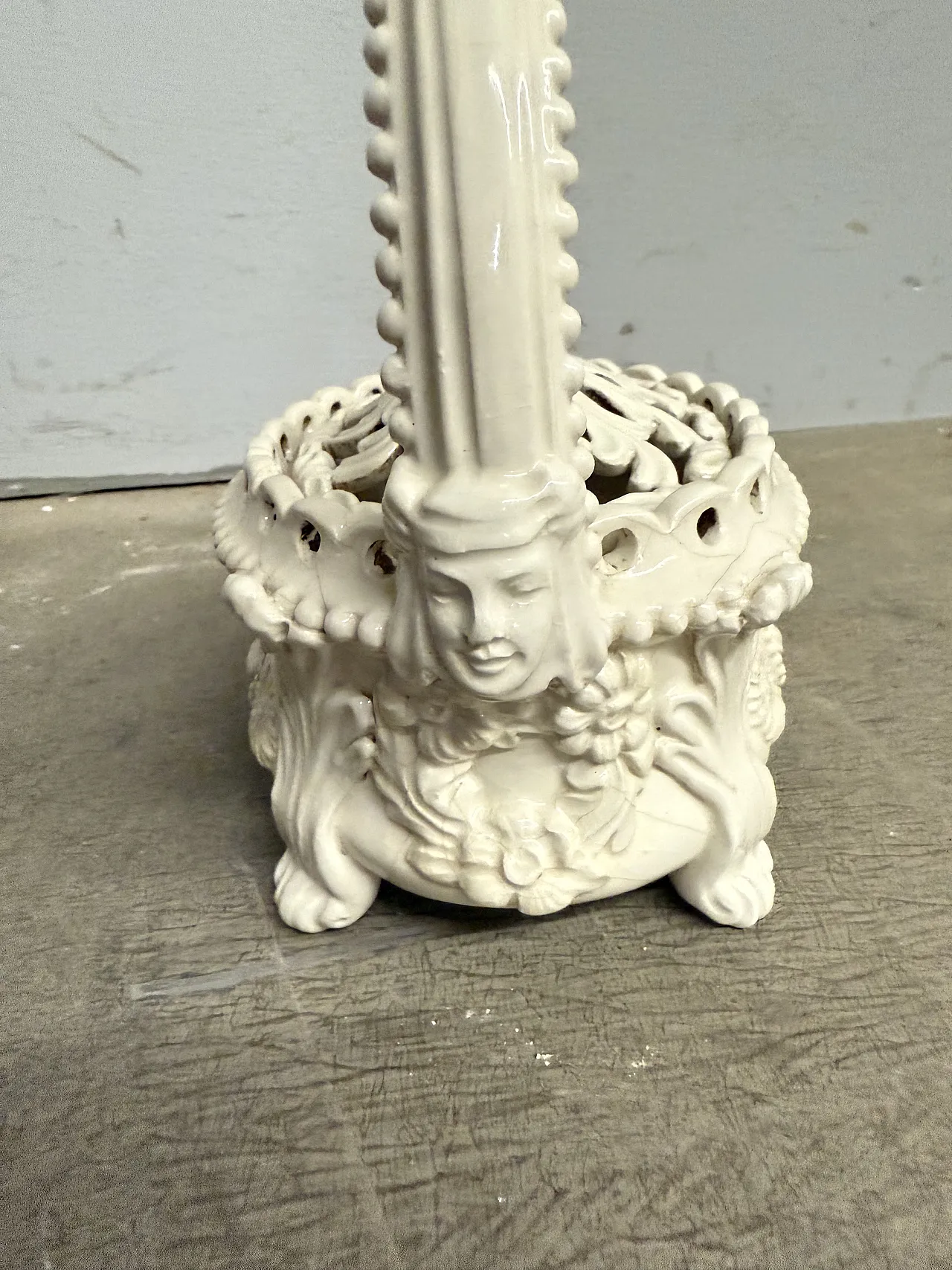 White enameled ceramic water heat, 19th century 5