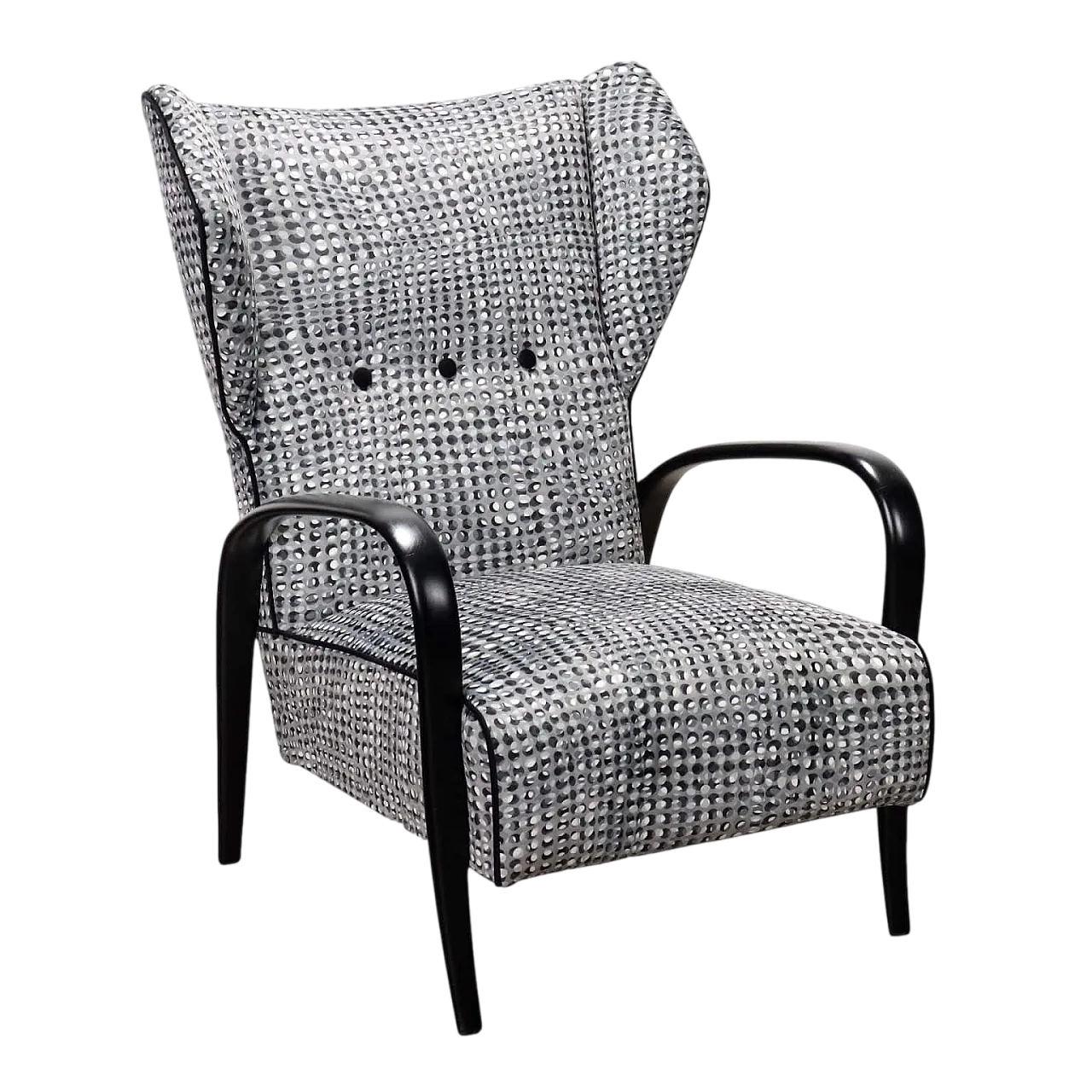 Poltrona Prisma Collection in legno e velluto, anni '60 10