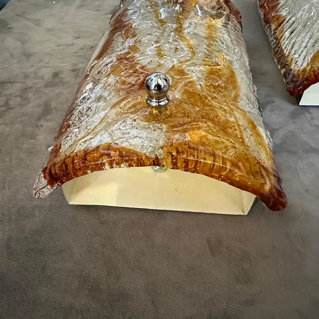 4 Lampade da parete in vetro di Murano di Mazzega, anni '70 7