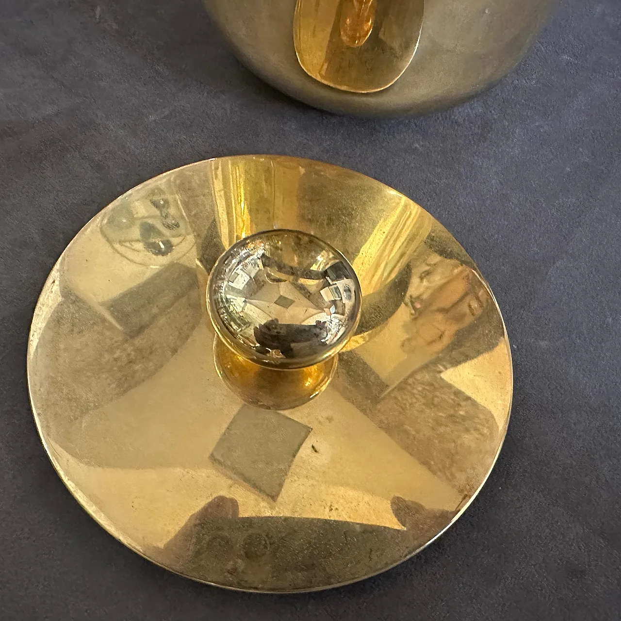 Secchiello per il ghiaccio in metallo dorato, anni '70 8