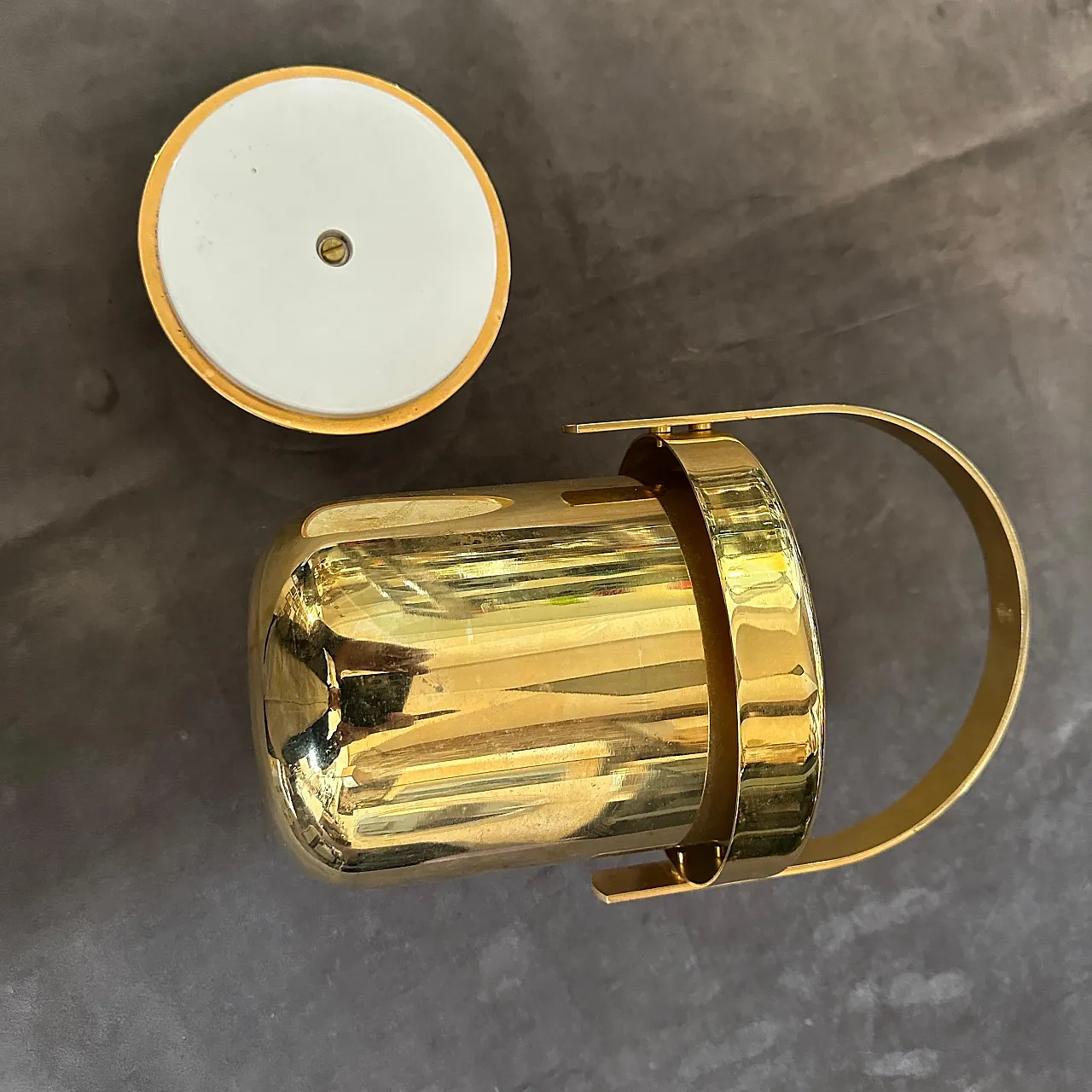 Secchiello per il ghiaccio in metallo dorato, anni '70 11