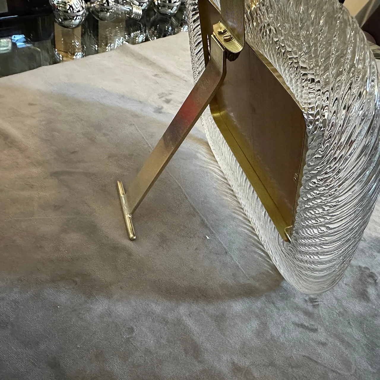 Clear Murano glass picture frame by Barovier, 1990s 6