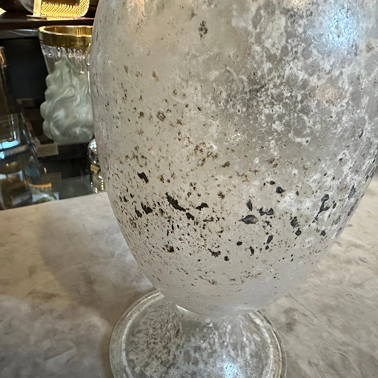 Tall amphora-shaped Murano glass vase by Seguso, 1970s 11