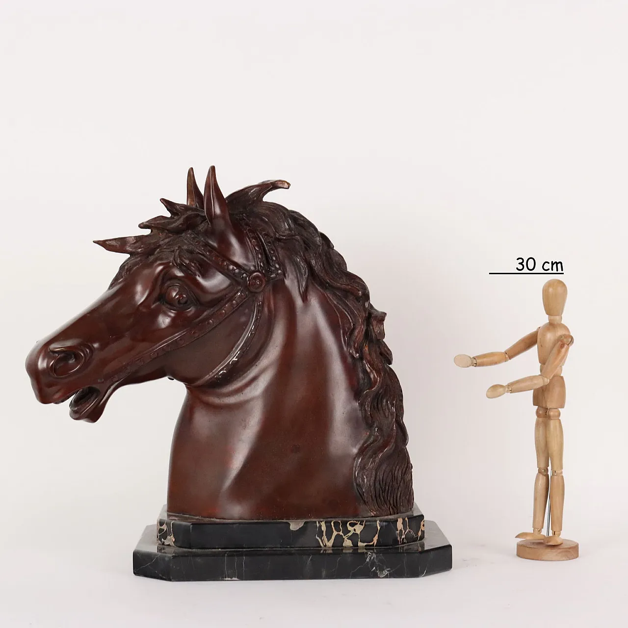 Testa di cavallo in bronzo F.G. Ruocco, fine '900 2