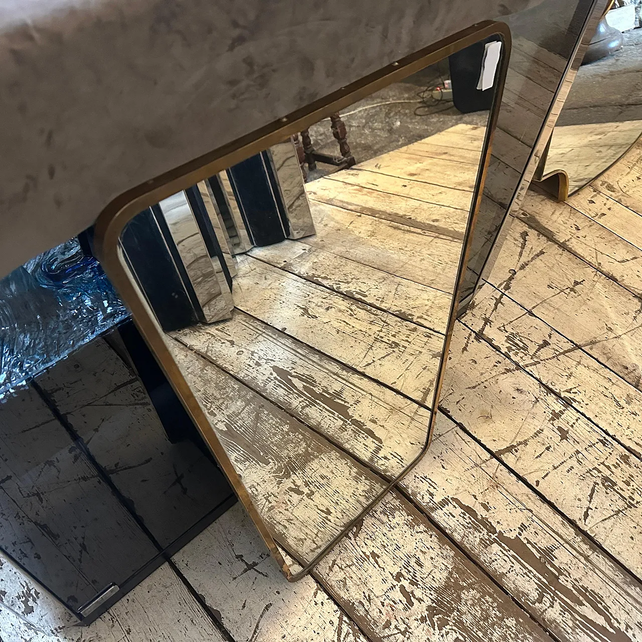 Specchio da parete in ottone di Gio Ponti, anni '50 3