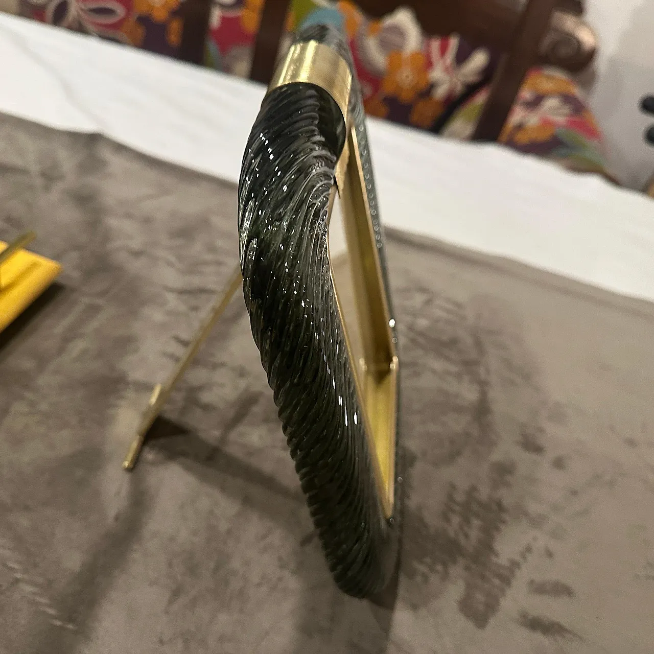 Grey Murano glass and brass frame by Barovier, 1990s 5