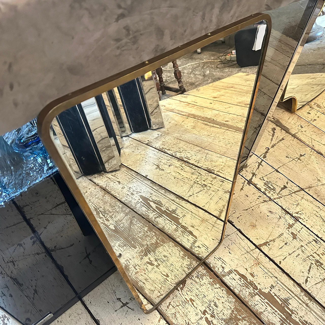 Specchio da parete in ottone di Gio Ponti, anni '50 4