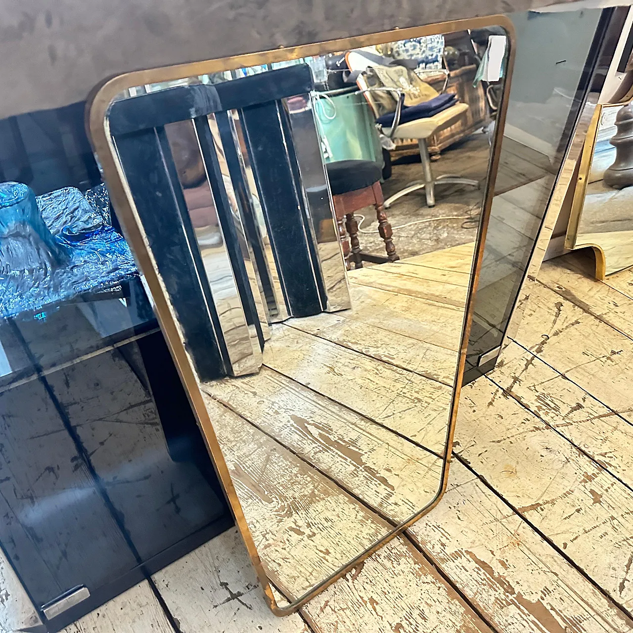 Specchio da parete in ottone di Gio Ponti, anni '50 5