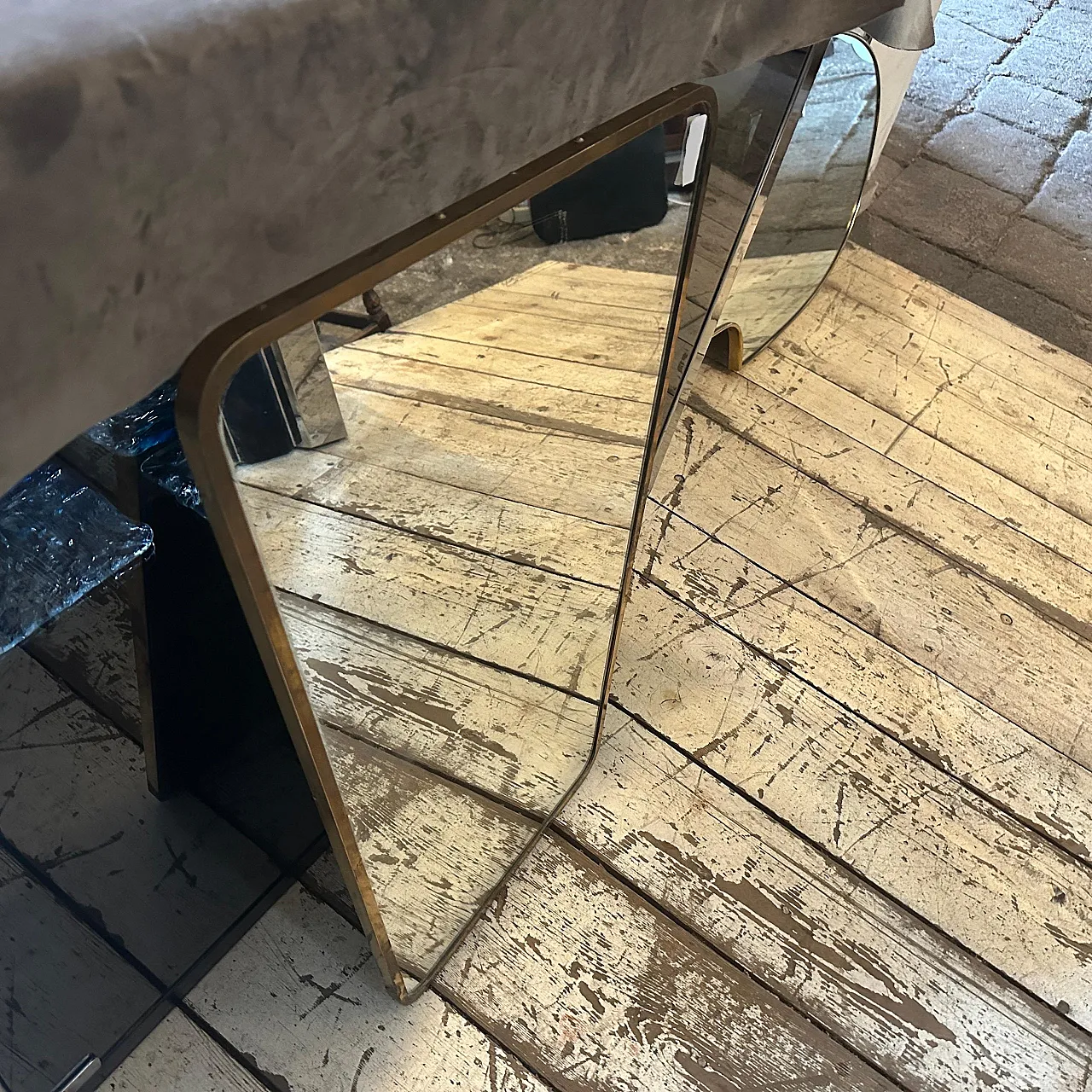 Specchio da parete in ottone di Gio Ponti, anni '50 6