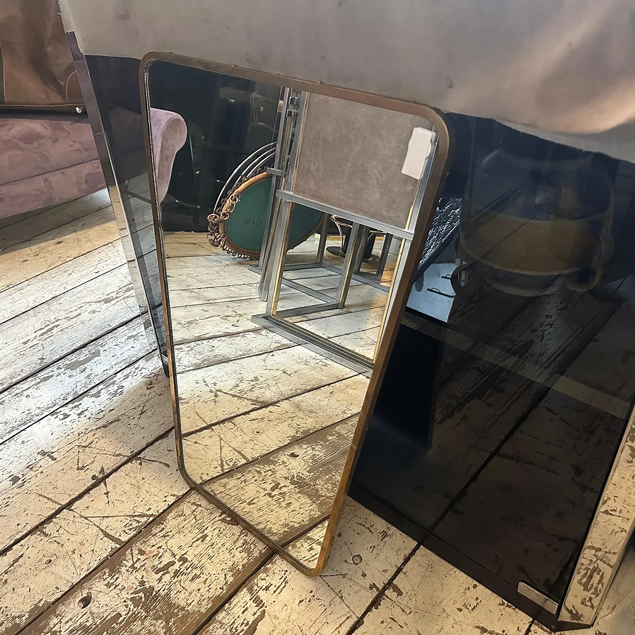 Specchio da parete in ottone di Gio Ponti, anni '50 8