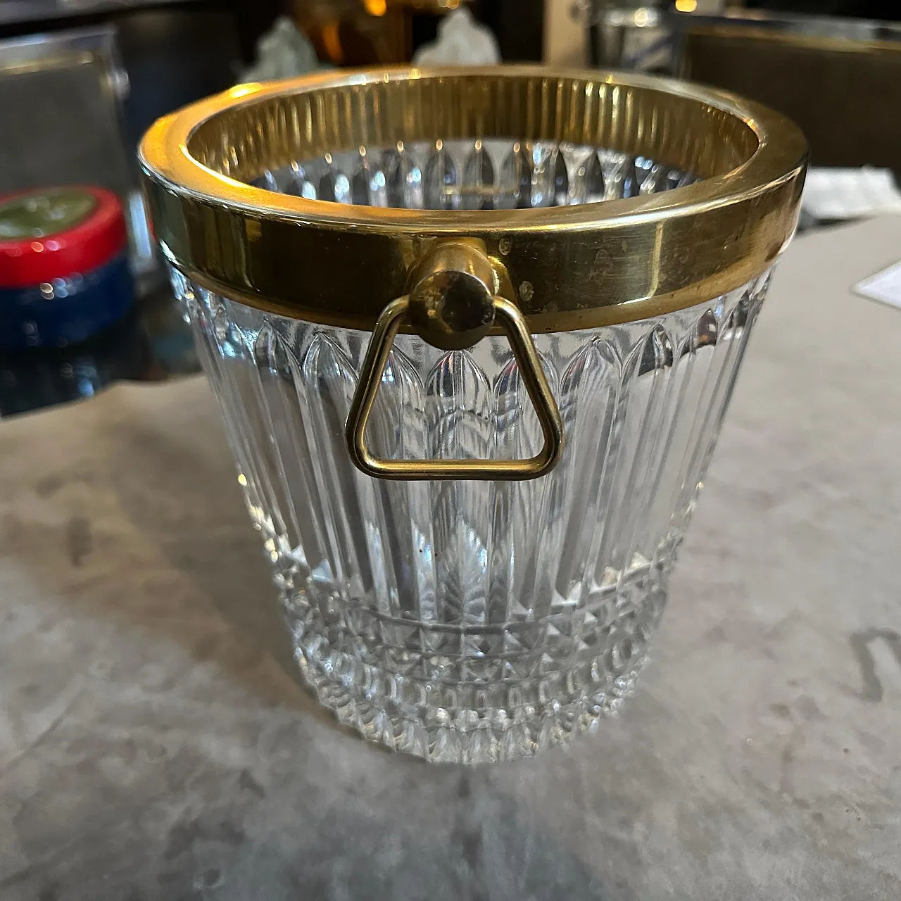 Raffreddatore di vino placcato in argento e cristallo pesante, anni 70 8