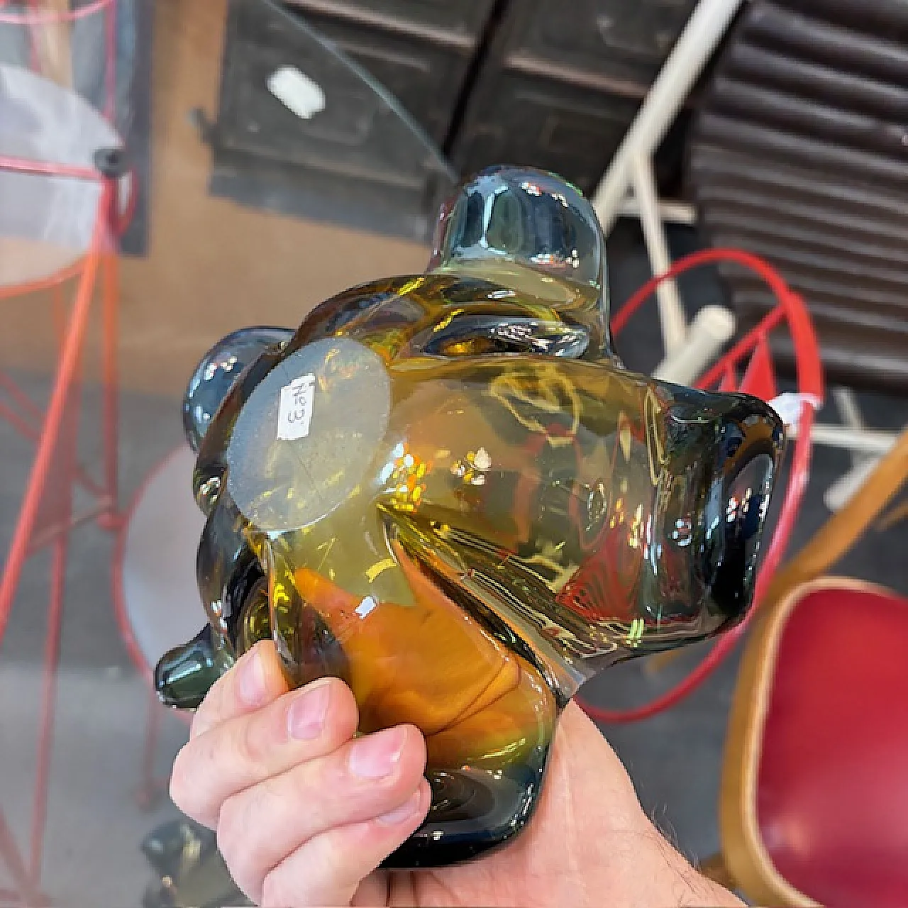 Centrotavola in vetro Giallo  Murano sommerso anni 70 . 7