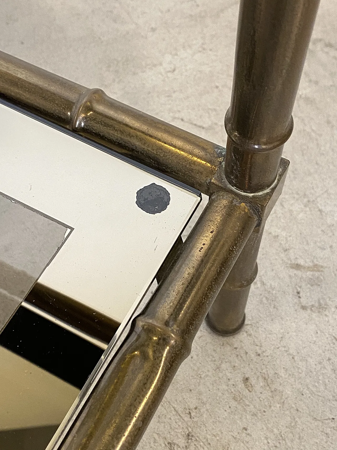 Square table in fake bamboo fake 70s 3