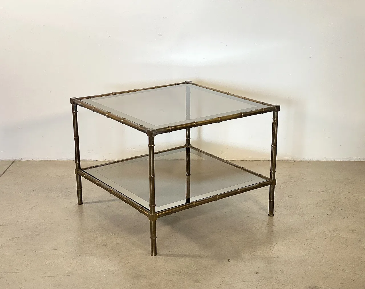 Square table in fake bamboo fake 70s 5