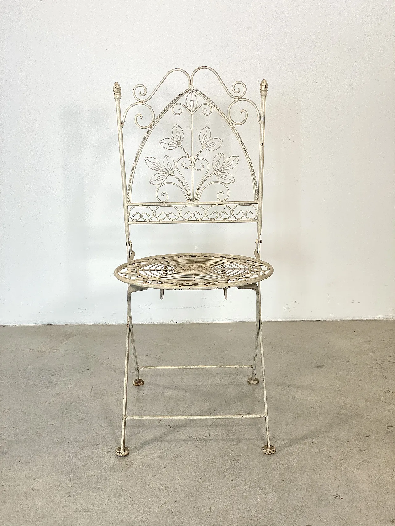 Set da giardino con 4 sedie pieghevoli e un tavolino anni '70 23