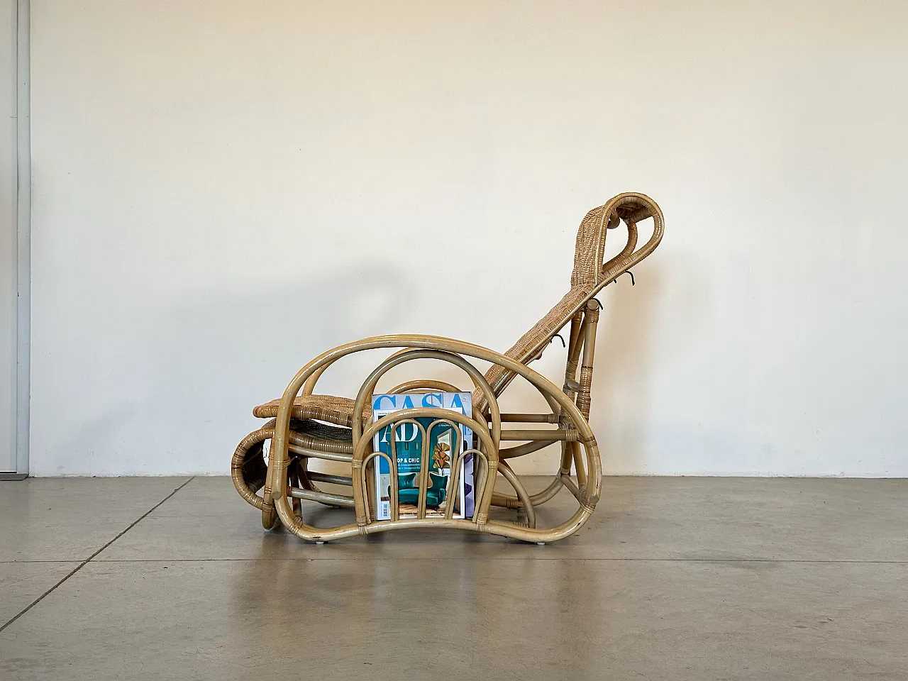 Coppia di chaises longue in bambù anni '80 22