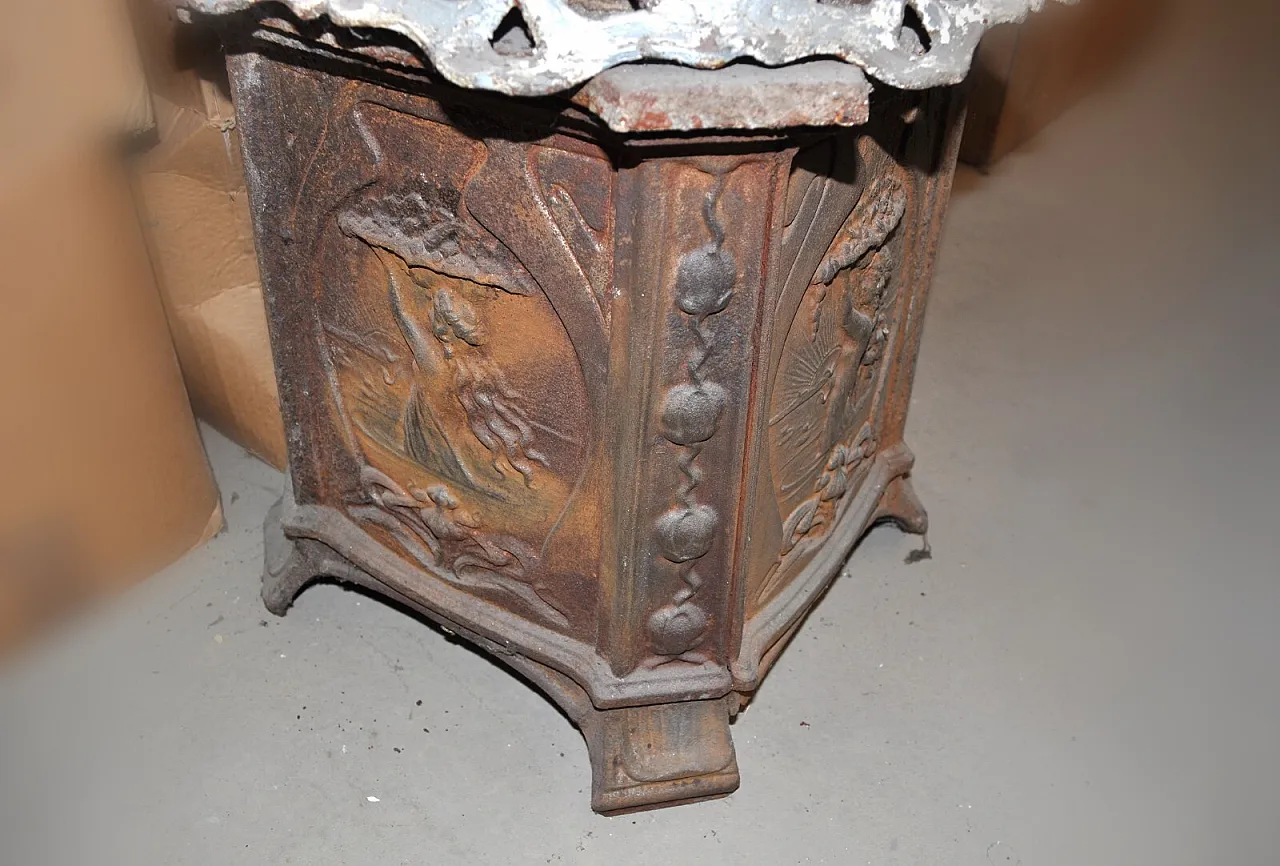 Scaldabagno Liberty in rame e ghisa, fine '800 5