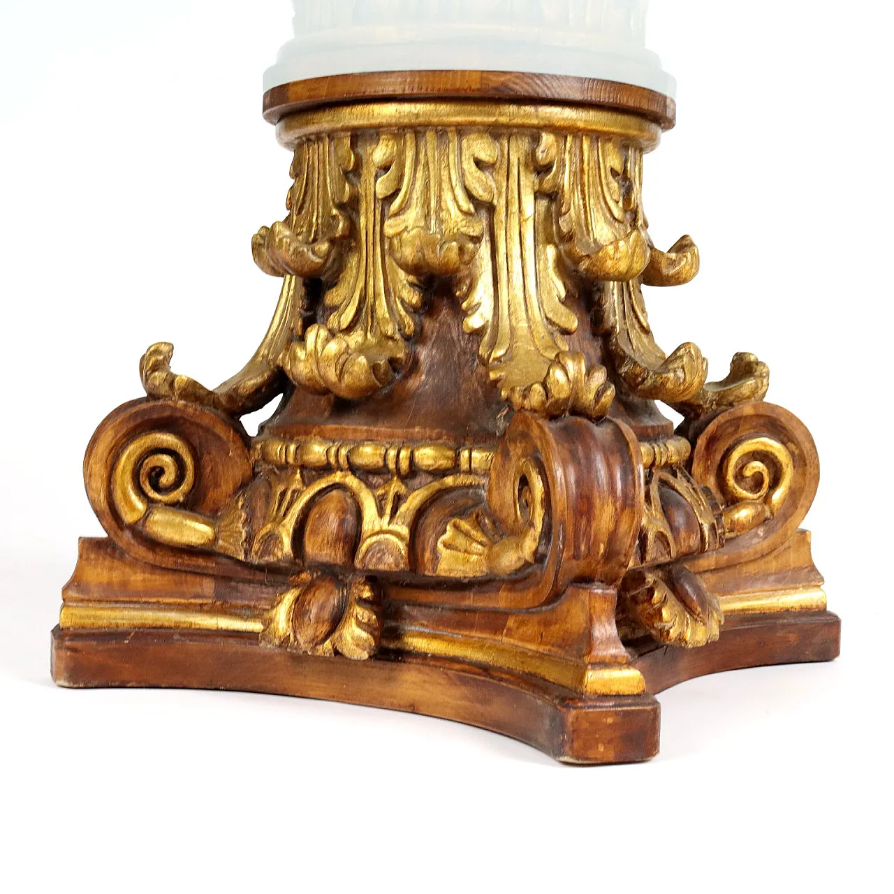 Tavolo in legno e vetro, primo '900 4