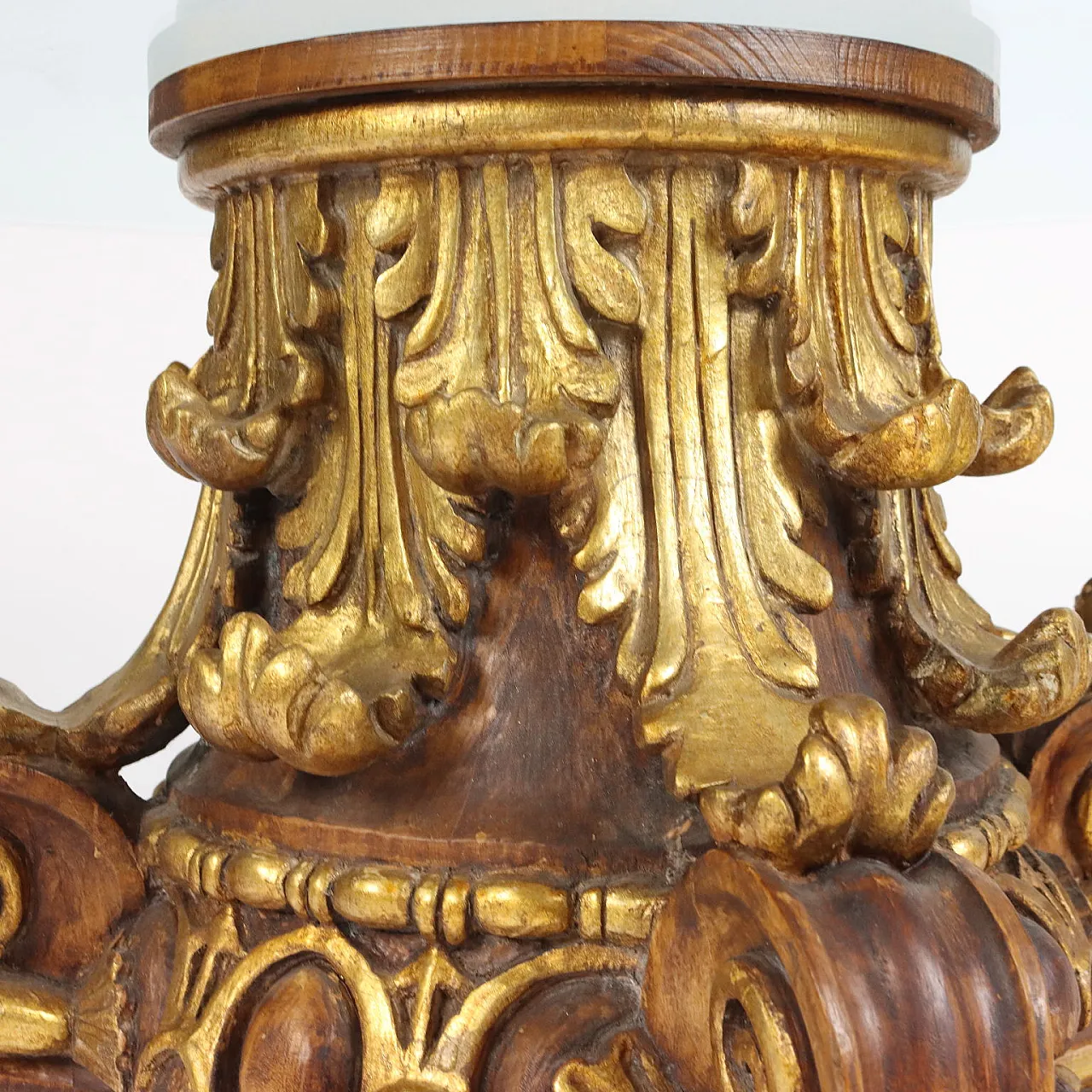 Tavolo in legno e vetro, primo '900 6