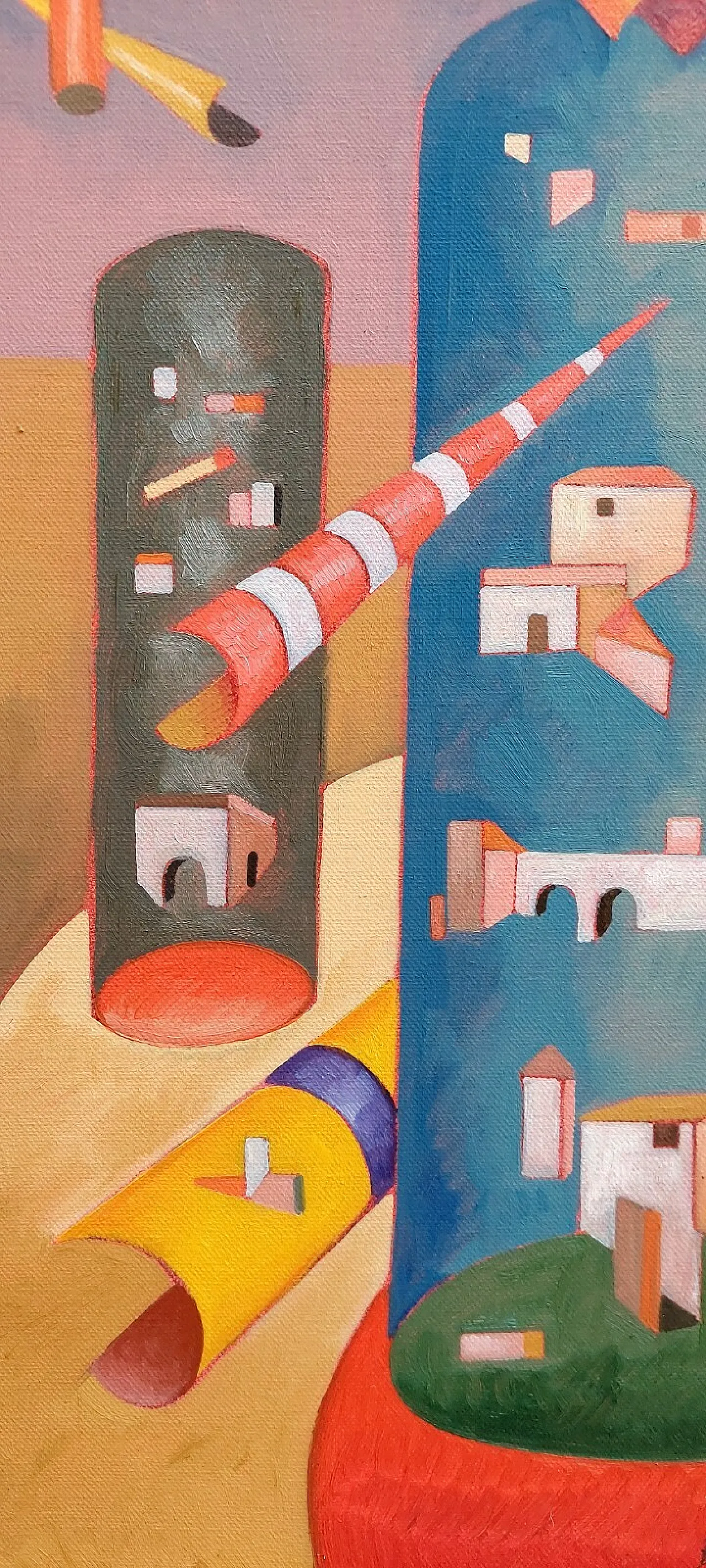 The High Houses by Franco Balleri, oil on canvas, 2000s 4