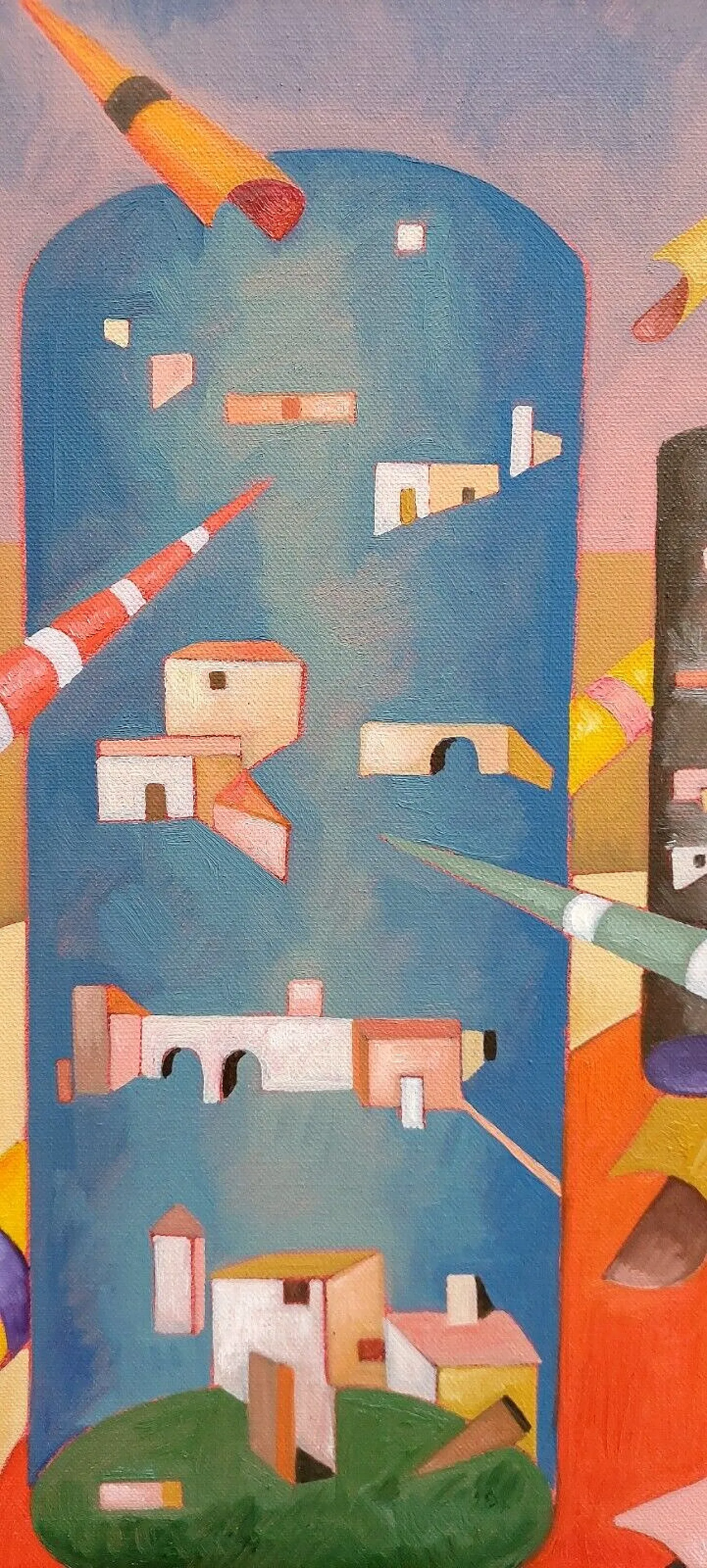 The High Houses by Franco Balleri, oil on canvas, 2000s 7