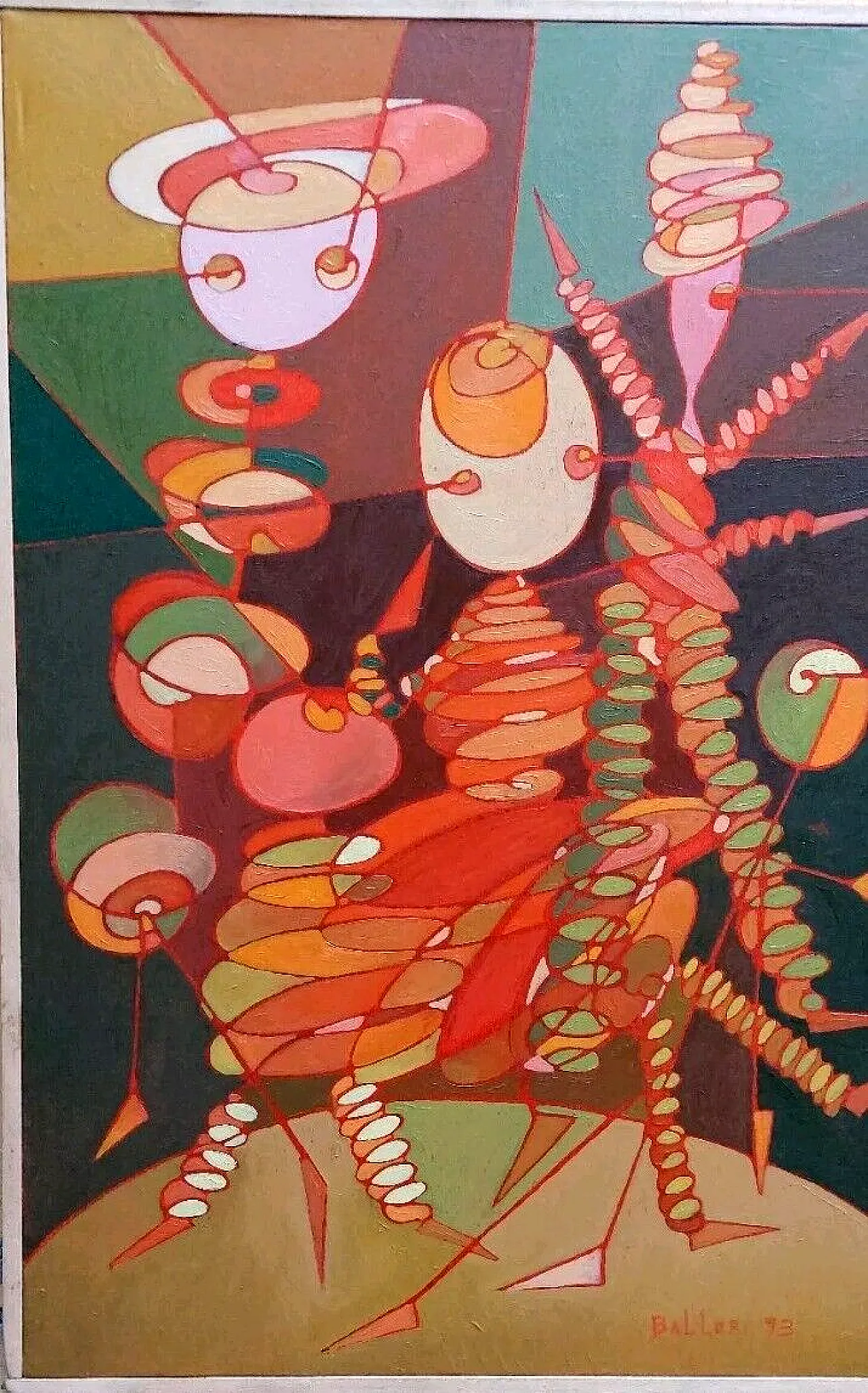 Abstract painting by Franco Balleri, oil on canvas, 1990s 2