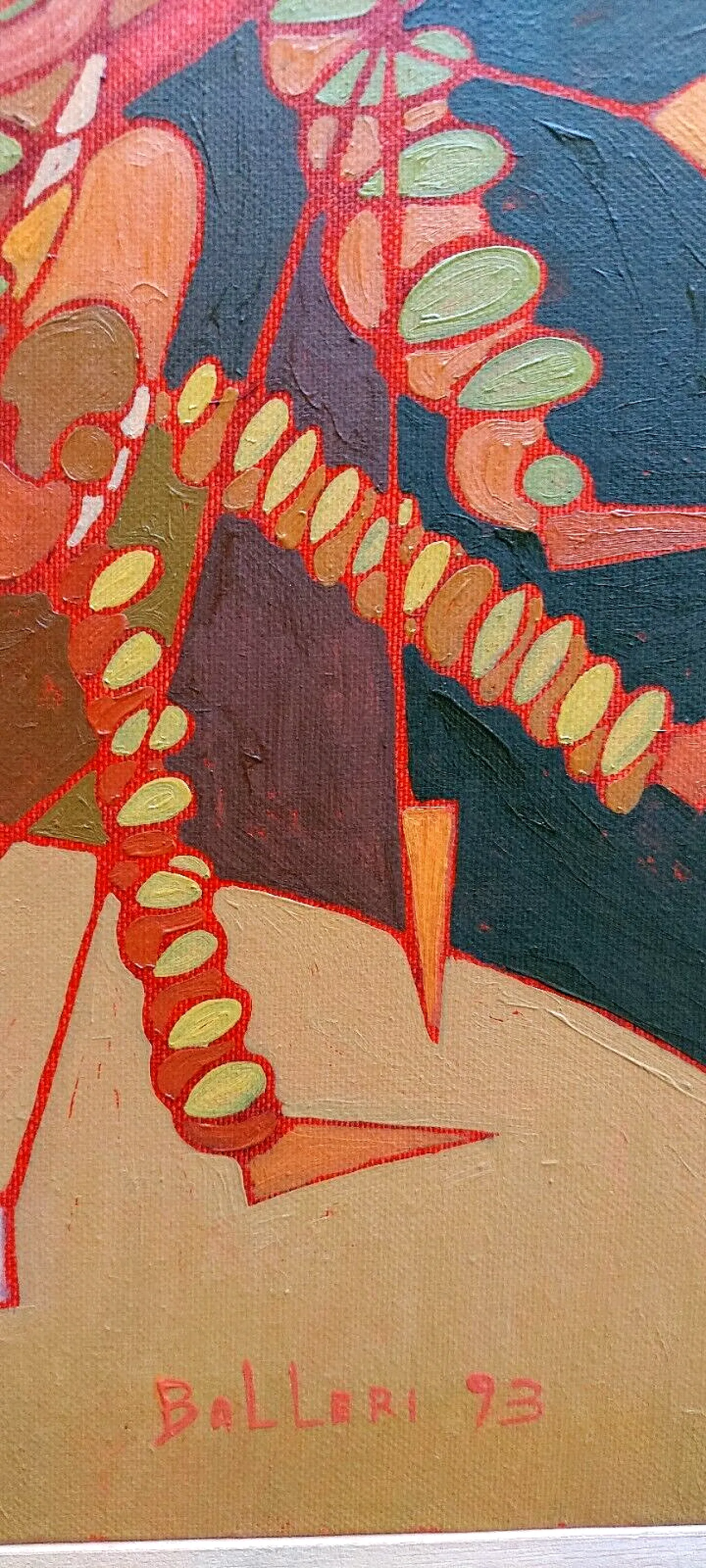 Abstract painting by Franco Balleri, oil on canvas, 1990s 3