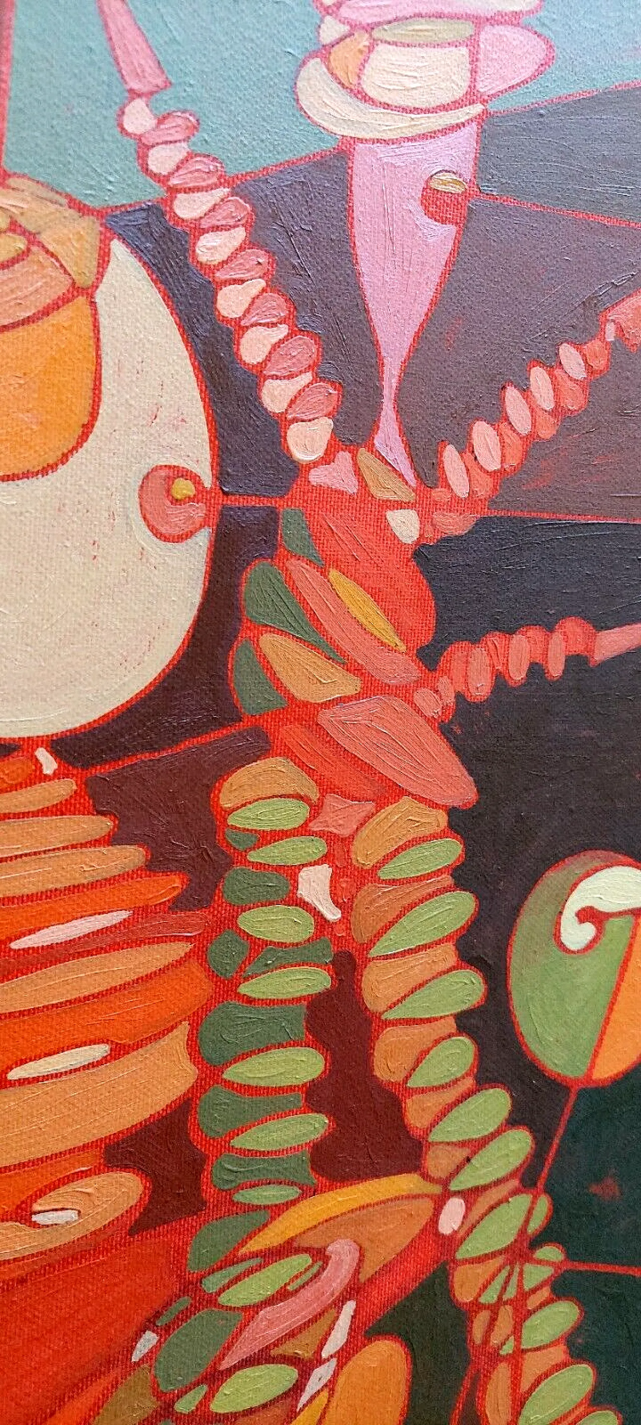 Abstract painting by Franco Balleri, oil on canvas, 1990s 5