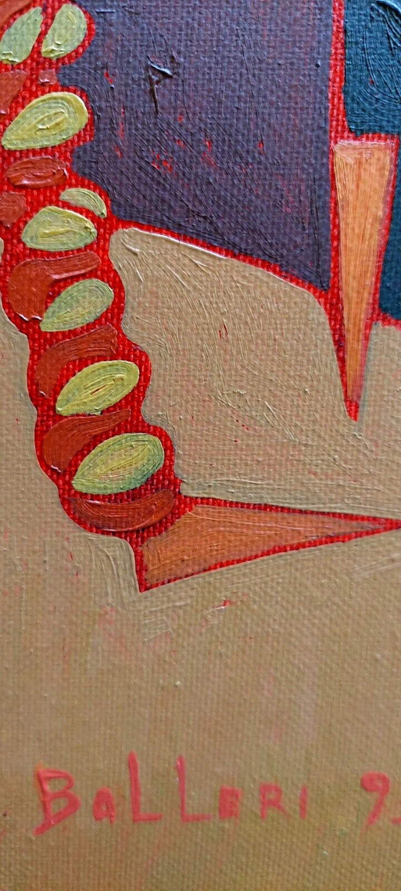 Abstract painting by Franco Balleri, oil on canvas, 1990s 9