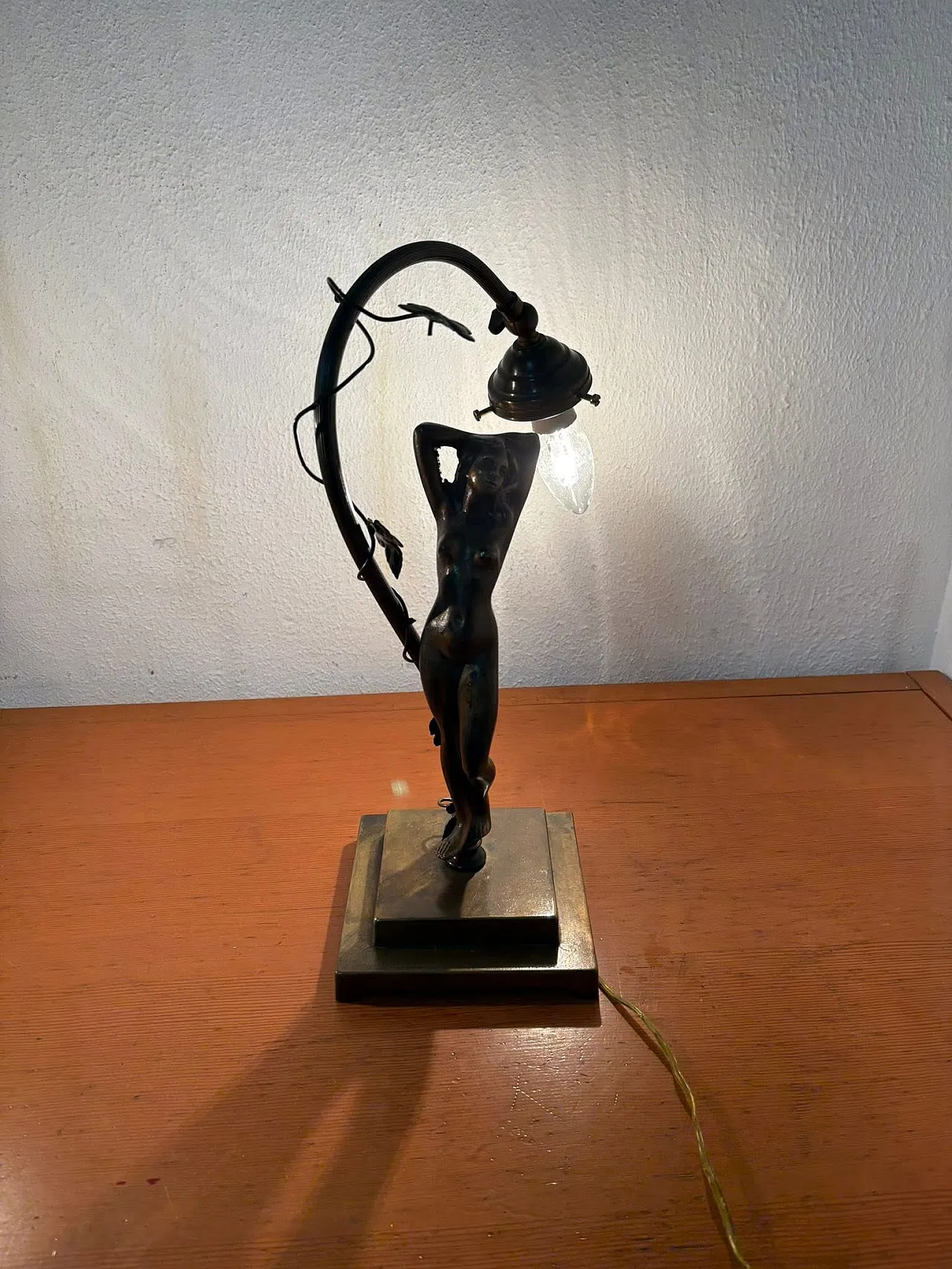 Lampada in bronzo, anni '30 2