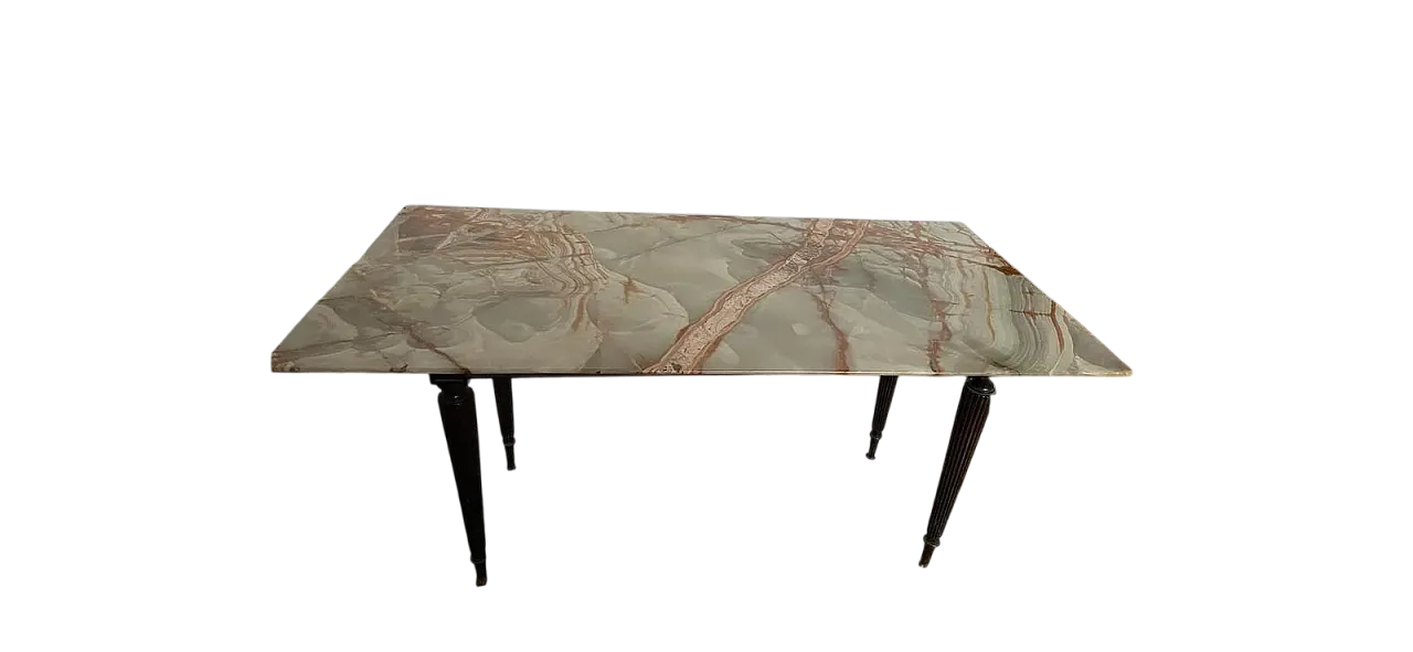 Coffe table in onix, 50s 6