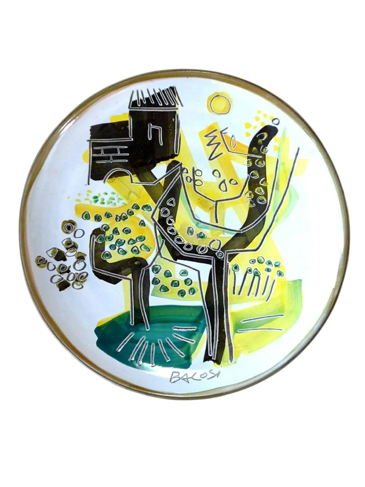 Piatto in ceramica di Manlio Bacosi per Spirale Arte, anni '70 6